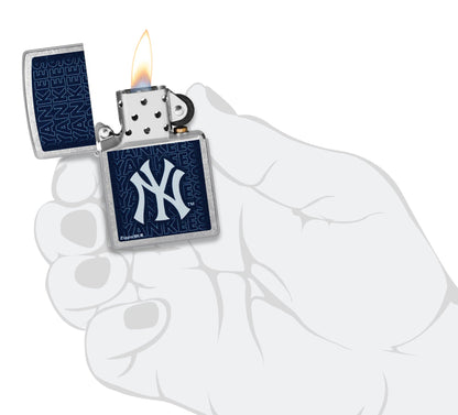 Zippo MLB® New York Yankees™ Logo Design Street Chrome Windproof Lighter
