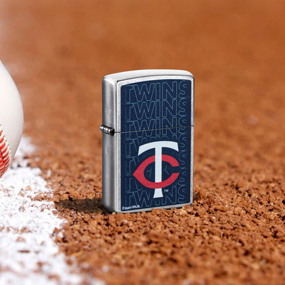 Zippo MLB® Minnesota Twins™ Logo Design Street Chrome Windproof Lighter
