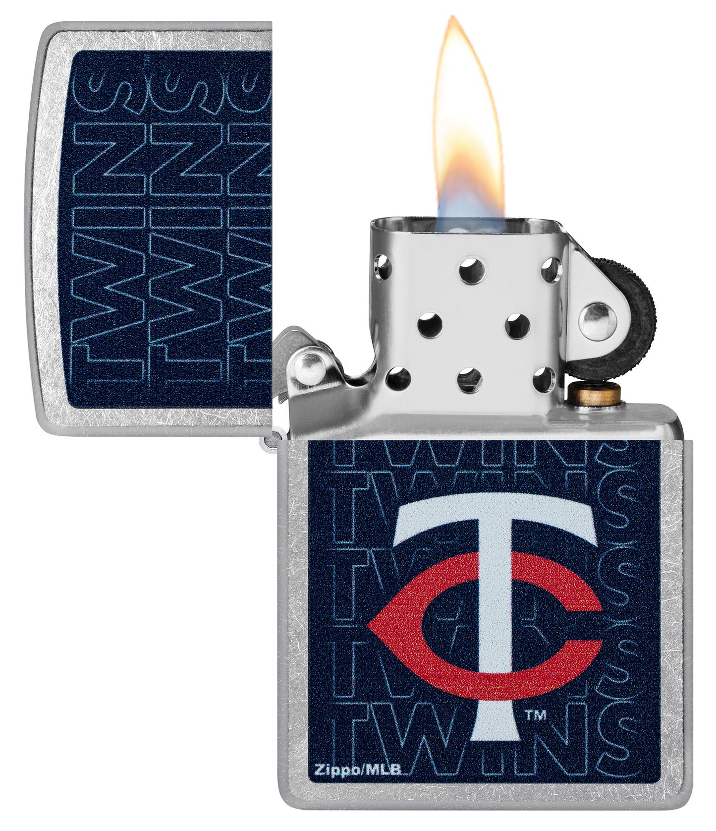 Zippo MLB® Minnesota Twins™ Logo Design Street Chrome Windproof Lighter