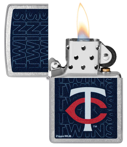 Zippo MLB® Minnesota Twins™ Logo Design Street Chrome Windproof Lighter