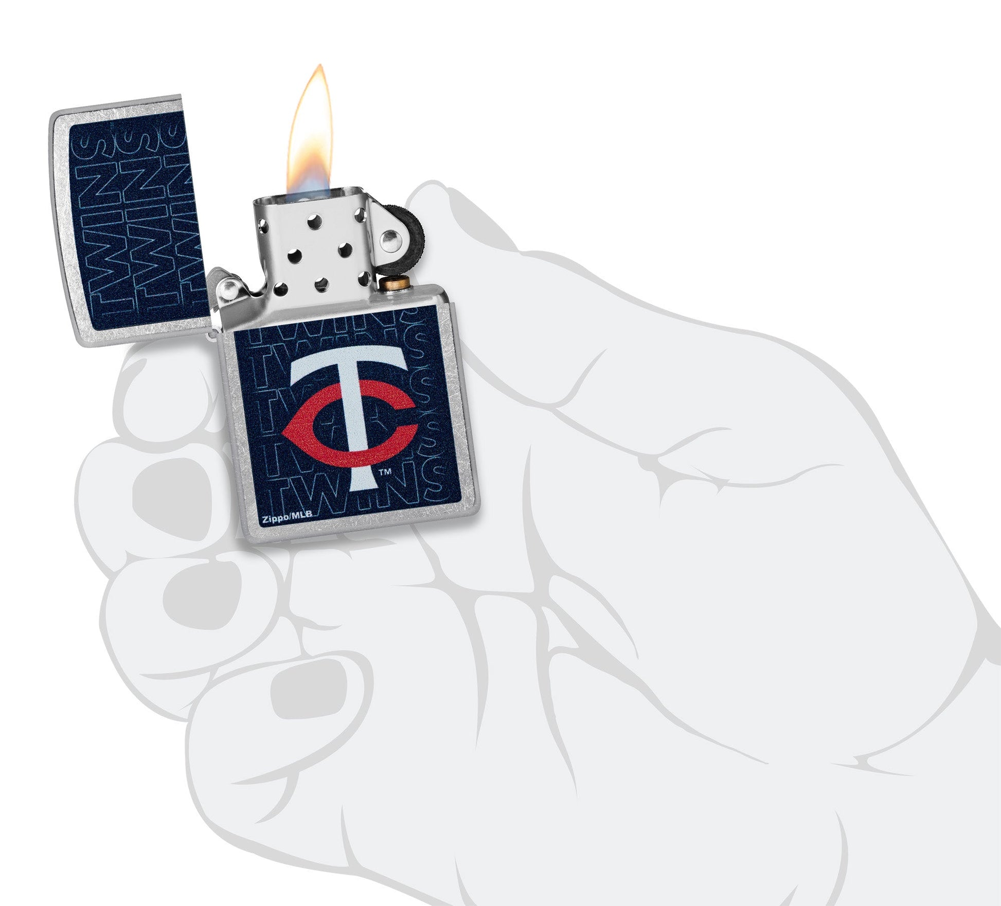 Zippo MLB® Minnesota Twins™ Logo Design Street Chrome Windproof Lighter