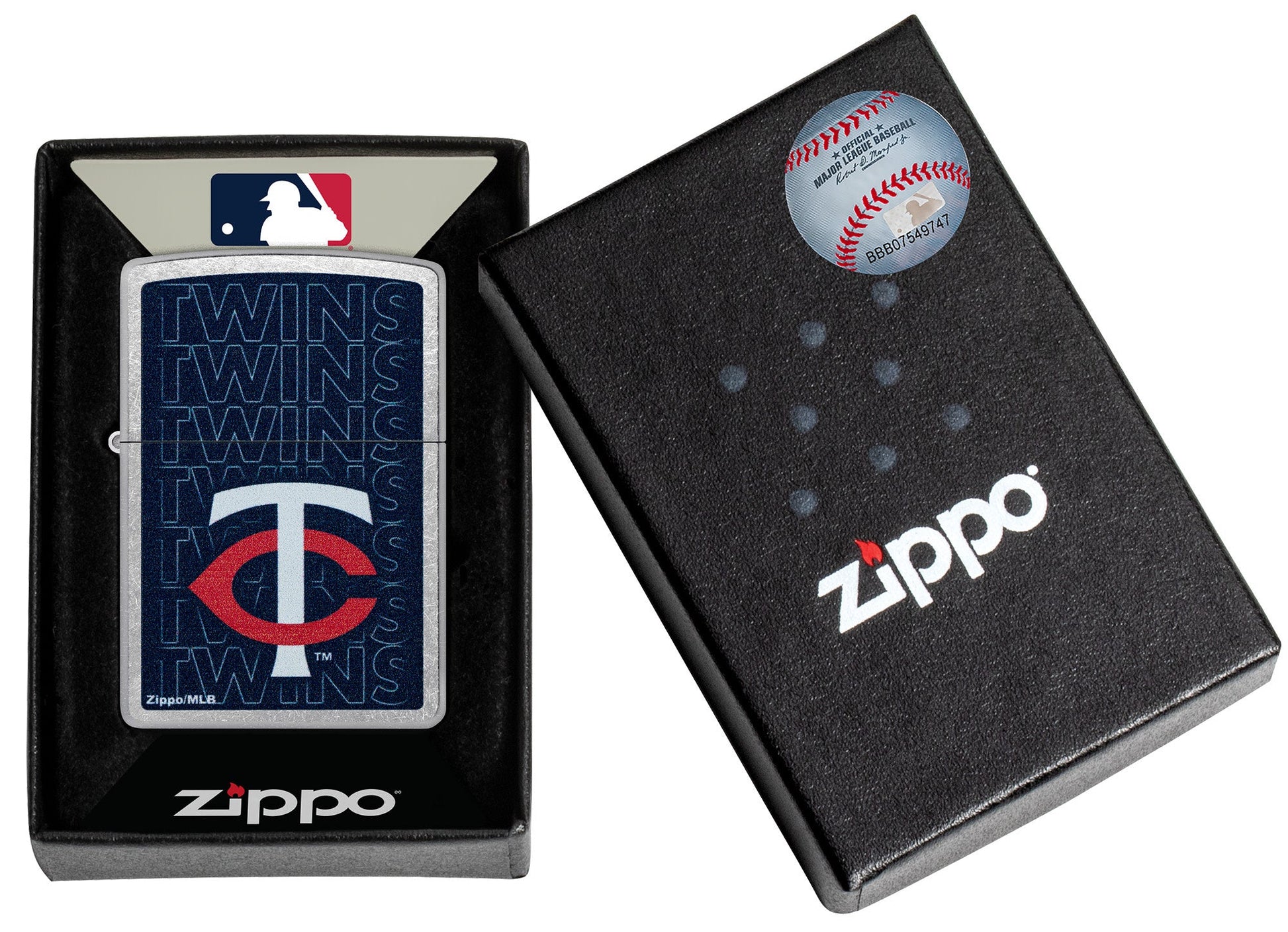 Zippo MLB® Minnesota Twins™ Logo Design Street Chrome Windproof Lighter