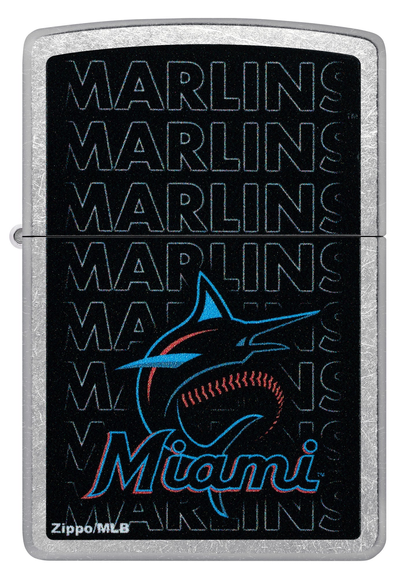 Zippo MLB® Miami Marlins™ Logo Design Street Chrome Windproof Lighter
