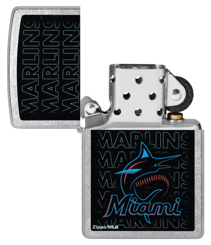 Zippo MLB® Miami Marlins™ Logo Design Street Chrome Windproof Lighter