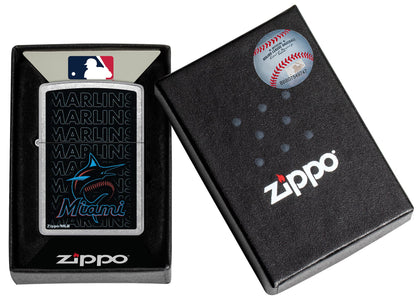 Zippo MLB® Miami Marlins™ Logo Design Street Chrome Windproof Lighter