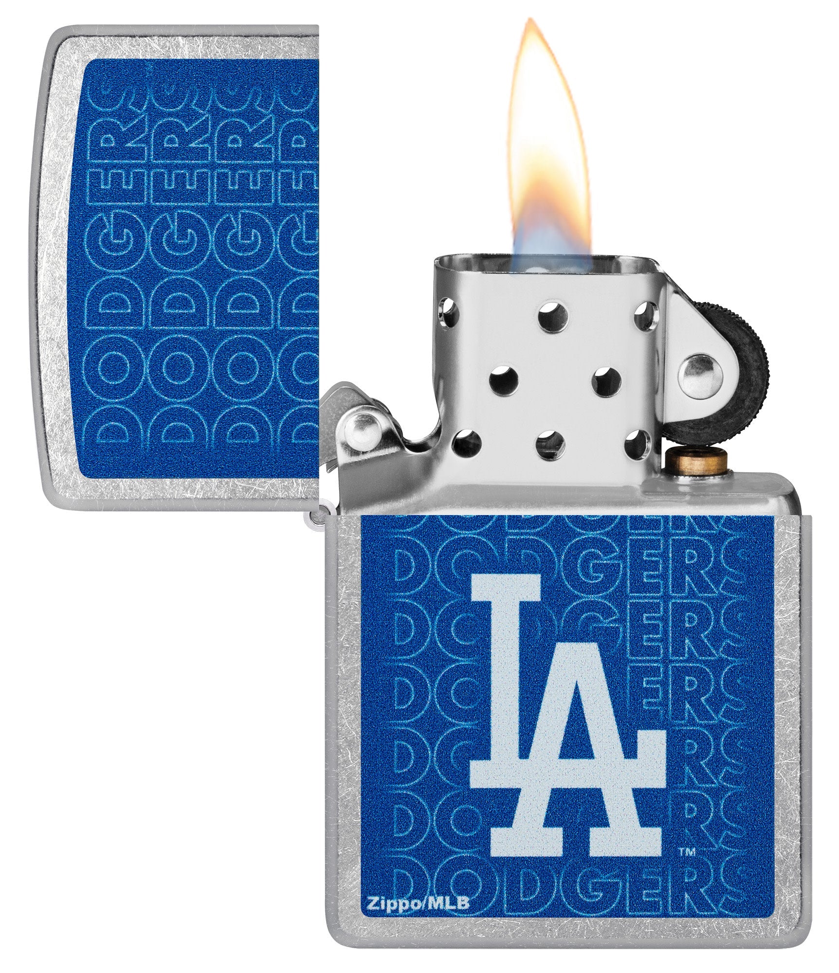 Zippo MLB® Los Angeles Dodgers® Logo Design Street Chrome Windproof Lighter