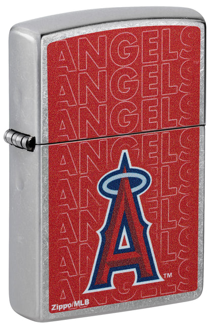 Zippo MLB® Los Angeles Angels™ Logo Design Street Chrome Windproof Lighter