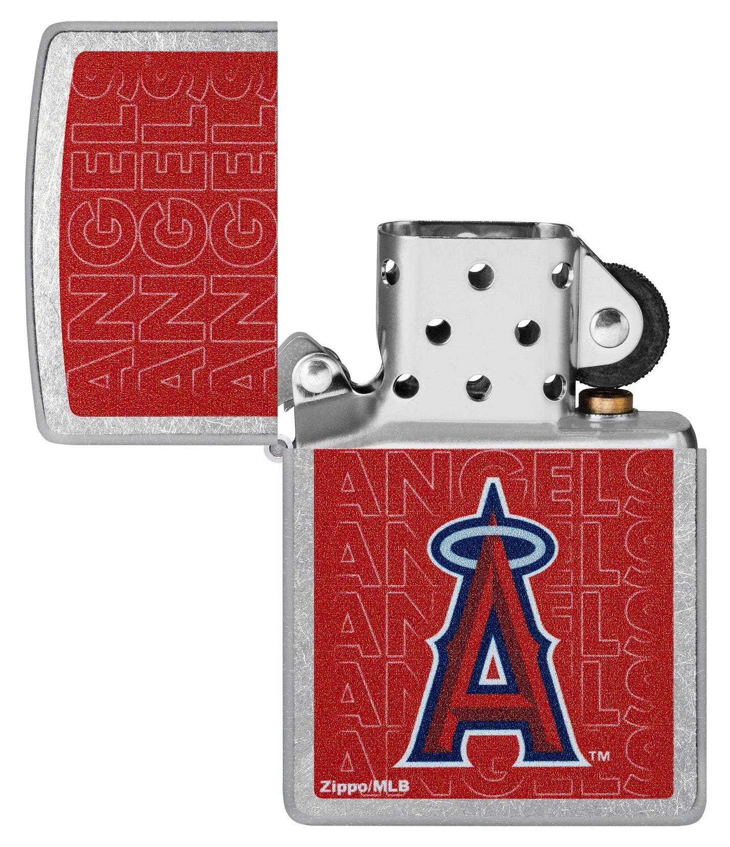Zippo MLB® Los Angeles Angels™ Logo Design Street Chrome Windproof Lighter