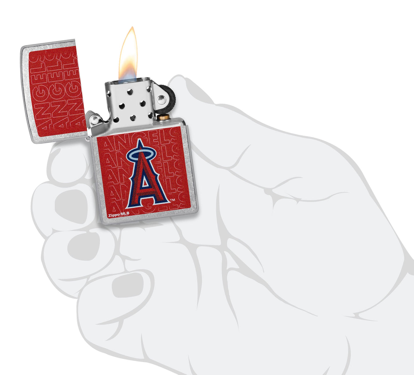 Zippo MLB® Los Angeles Angels™ Logo Design Street Chrome Windproof Lighter