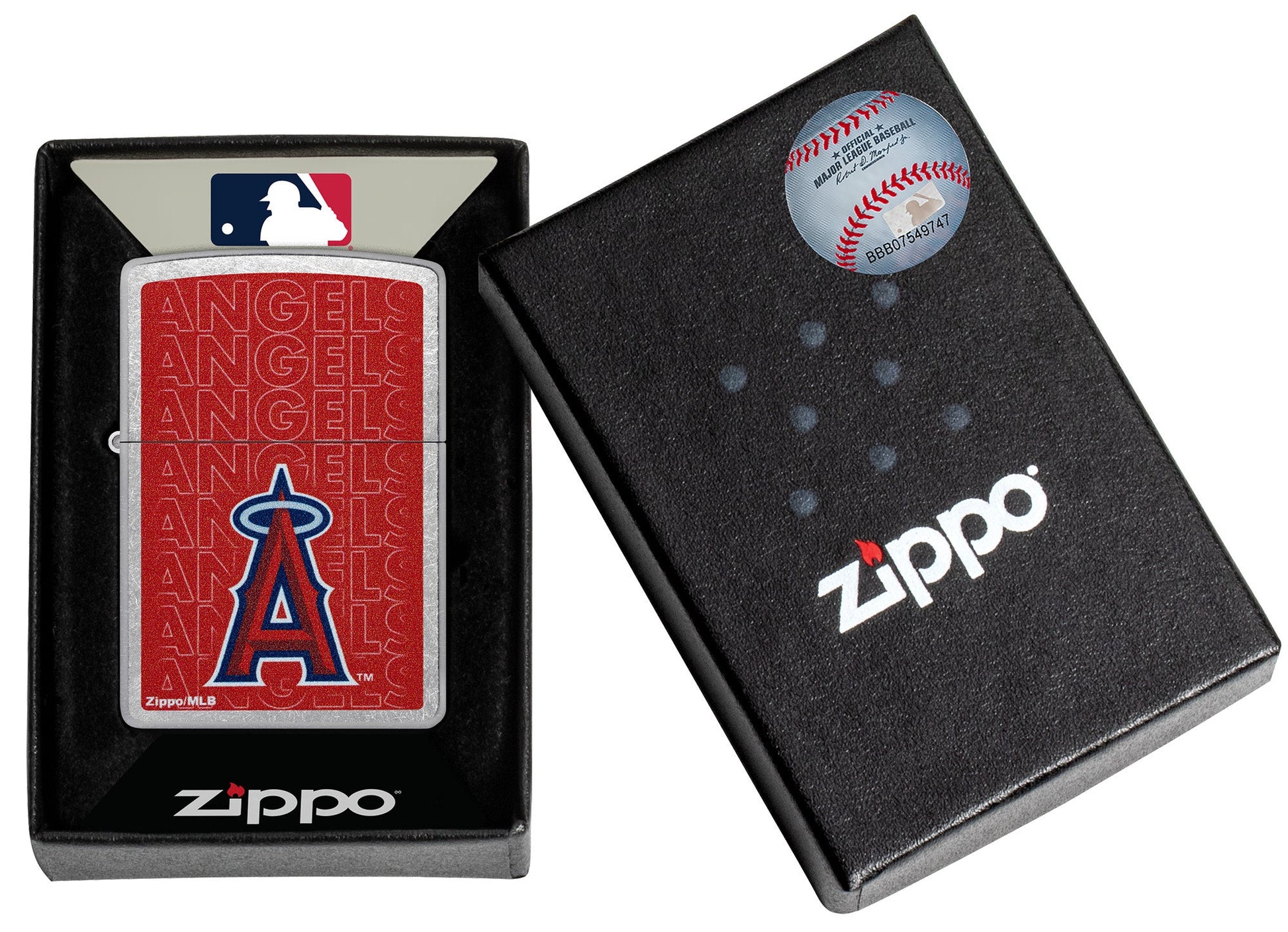 Zippo MLB® Los Angeles Angels™ Logo Design Street Chrome Windproof Lighter
