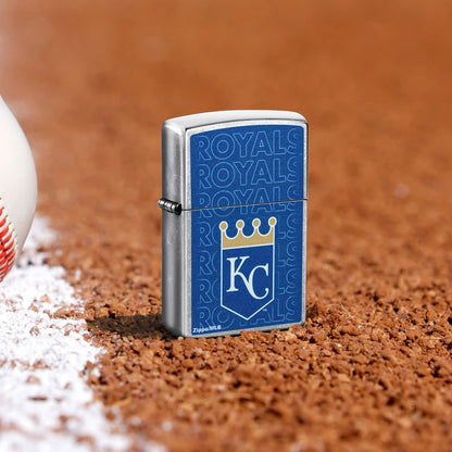 Zippo MLB® Kansas City Royals™ Logo Design Street Chrome Windproof Lighter