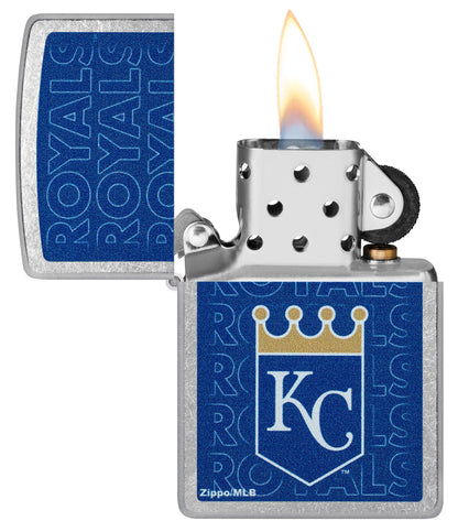 Zippo MLB® Kansas City Royals™ Logo Design Street Chrome Windproof Lighter