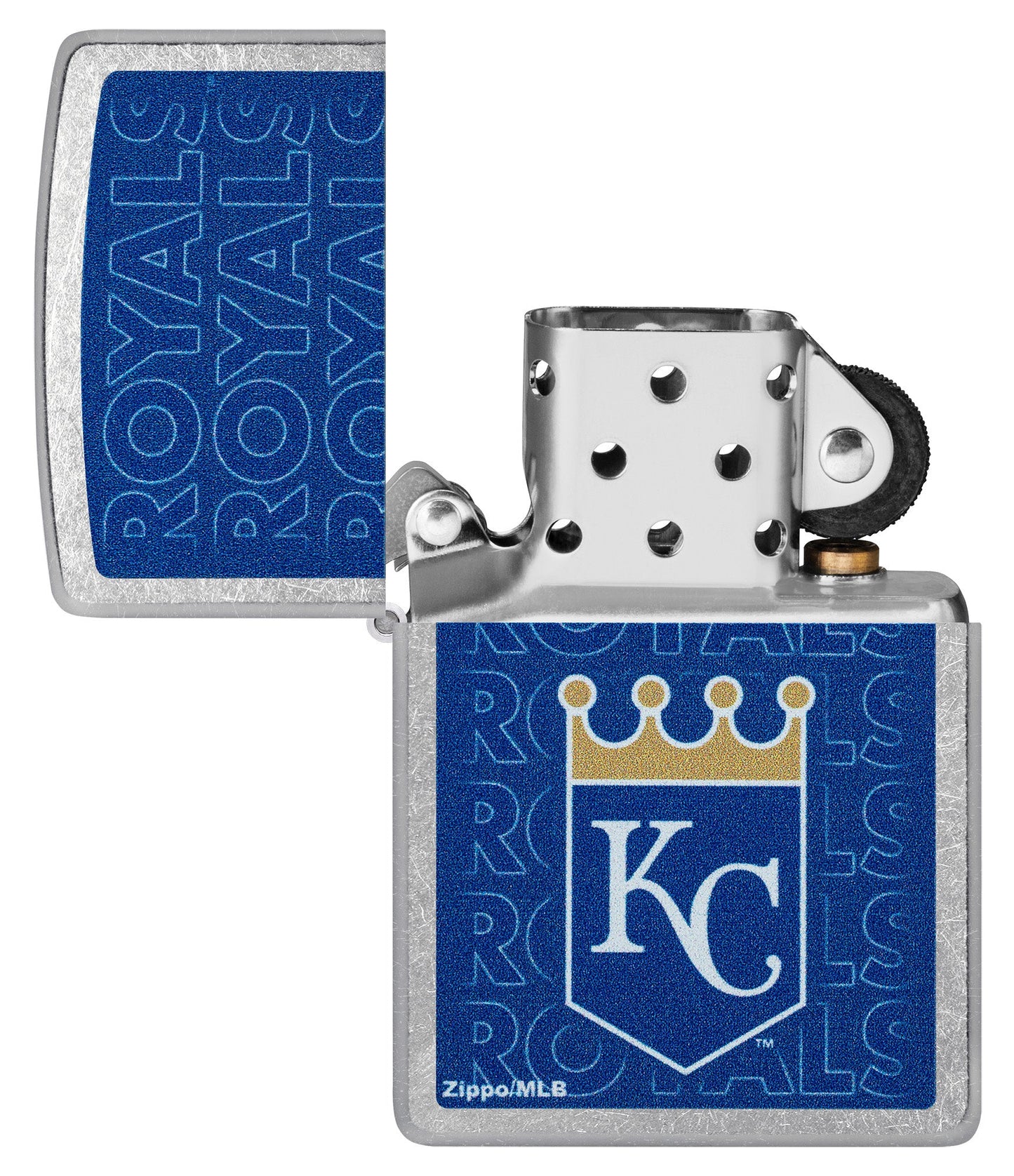 Zippo MLB® Kansas City Royals™ Logo Design Street Chrome Windproof Lighter