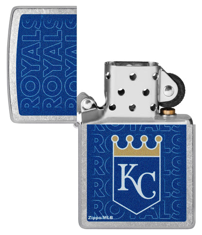 Zippo MLB® Kansas City Royals™ Logo Design Street Chrome Windproof Lighter