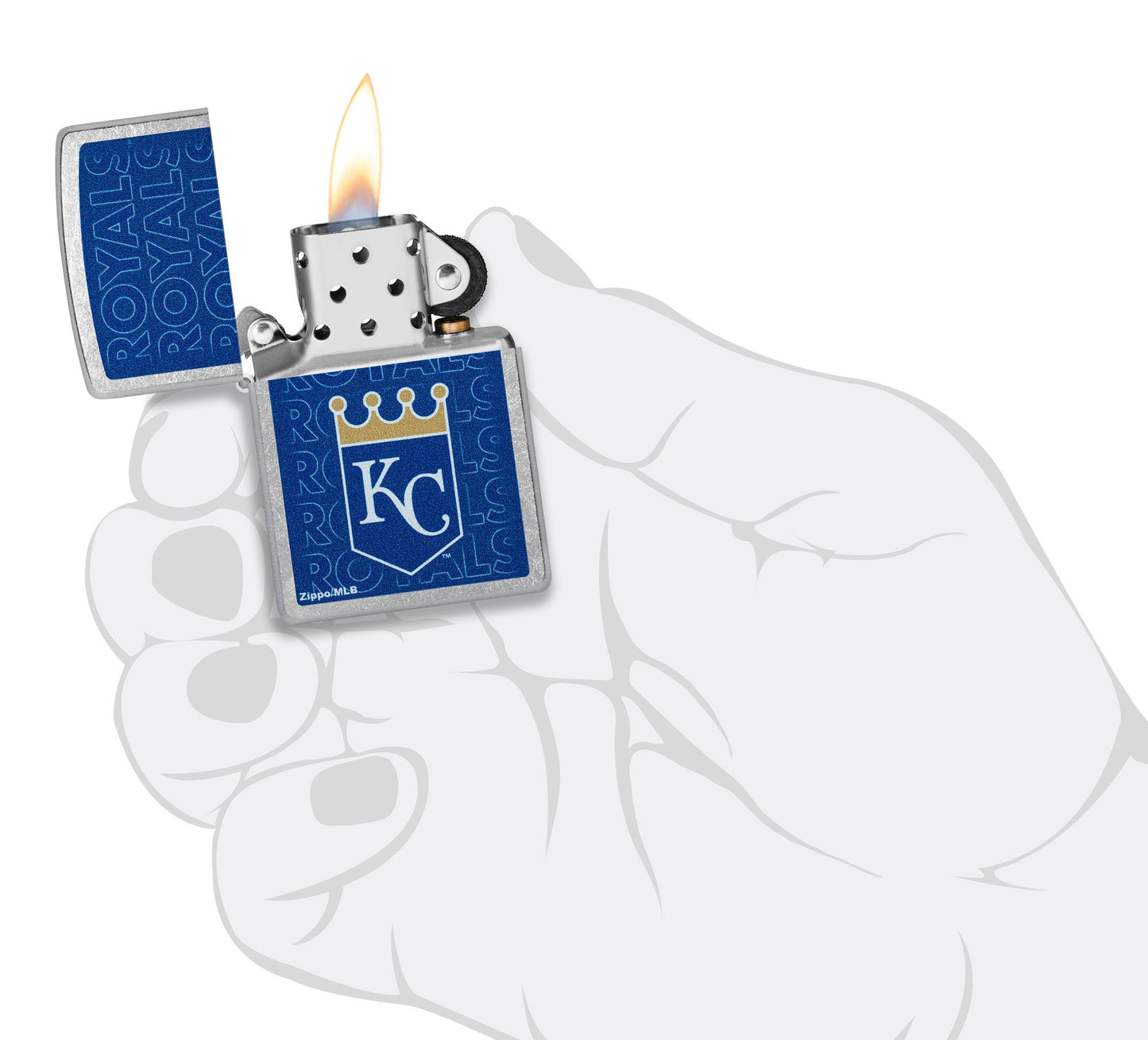Zippo MLB® Kansas City Royals™ Logo Design Street Chrome Windproof Lighter
