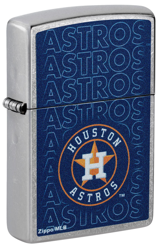 Zippo MLB® Houston Astros™ Logo Design Street Chrome Windproof Lighter