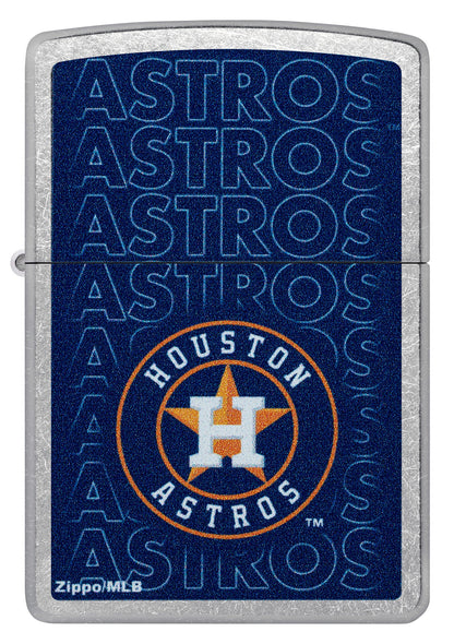 Zippo MLB® Houston Astros™ Logo Design Street Chrome Windproof Lighter
