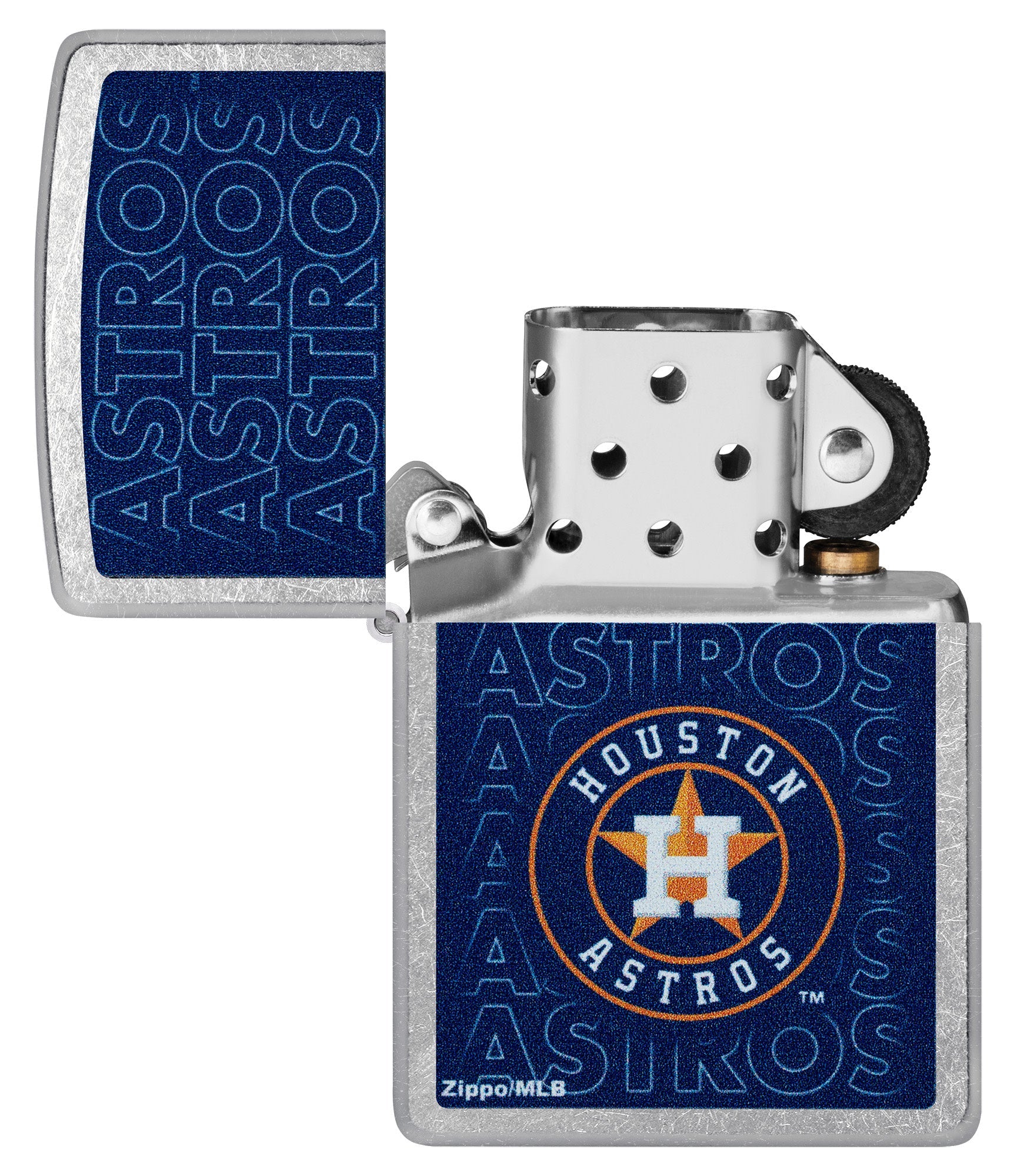 Zippo MLB® Houston Astros™ Logo Design Street Chrome Windproof Lighter
