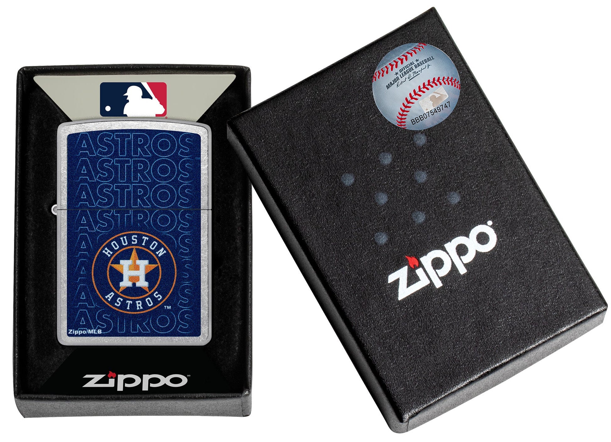 Zippo MLB® Houston Astros™ Logo Design Street Chrome Windproof Lighter