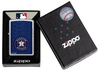 Zippo MLB® Houston Astros™ Logo Design Street Chrome Windproof Lighter