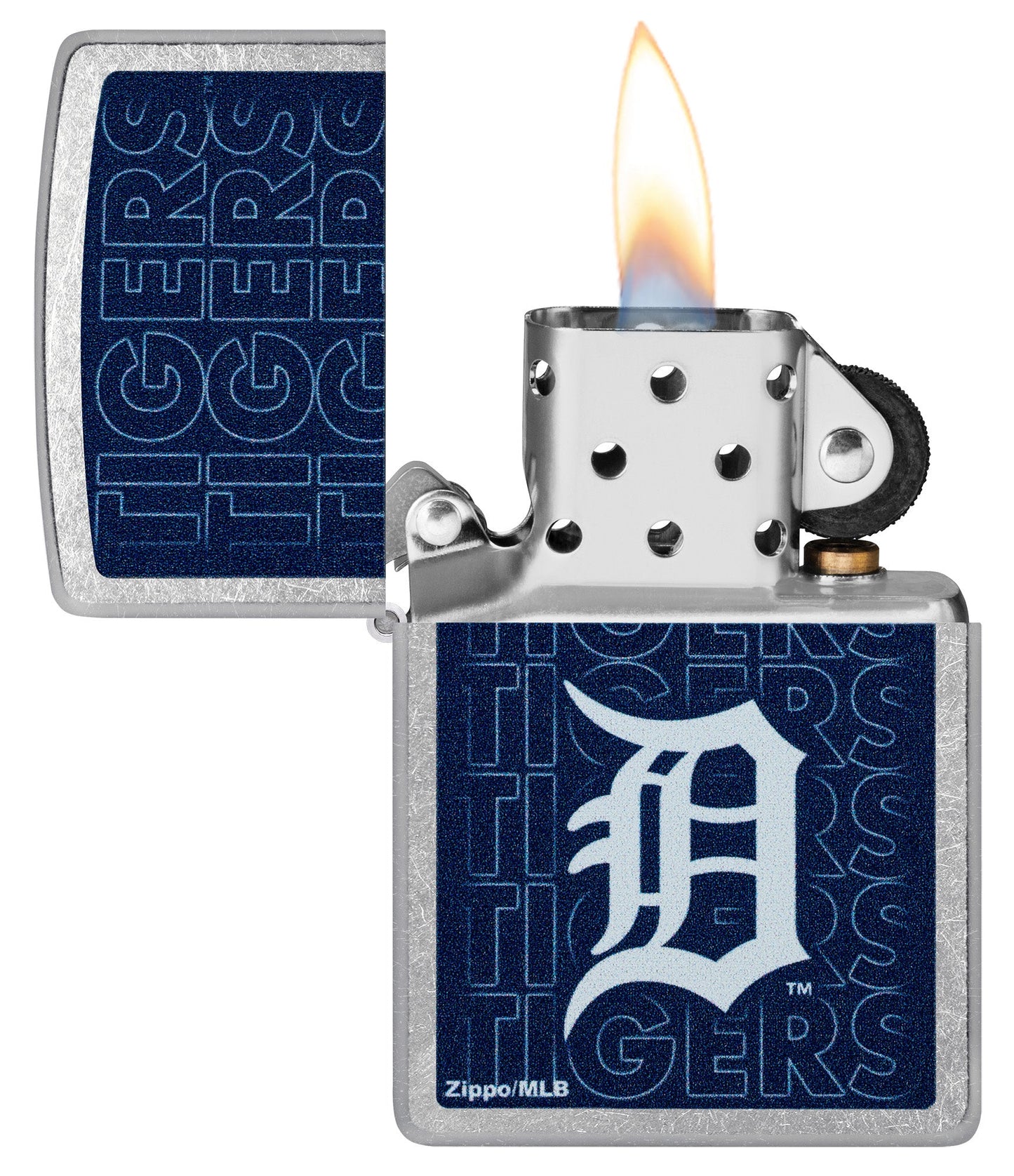 Zippo MLB® Detroit Tigers™ Logo Design Street Chrome Windproof Lighter