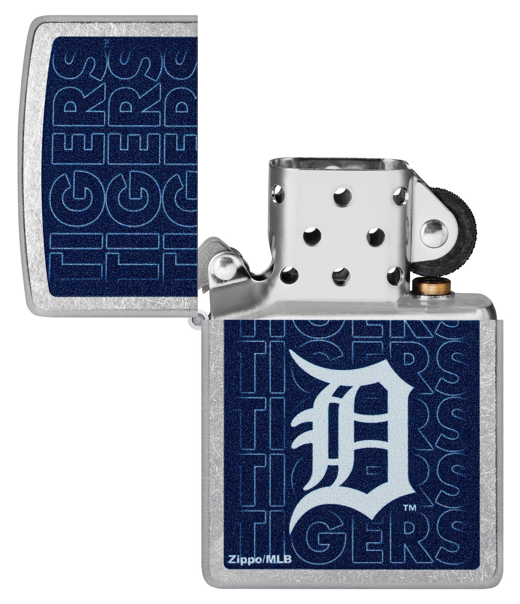 Zippo MLB® Detroit Tigers™ Logo Design Street Chrome Windproof Lighter
