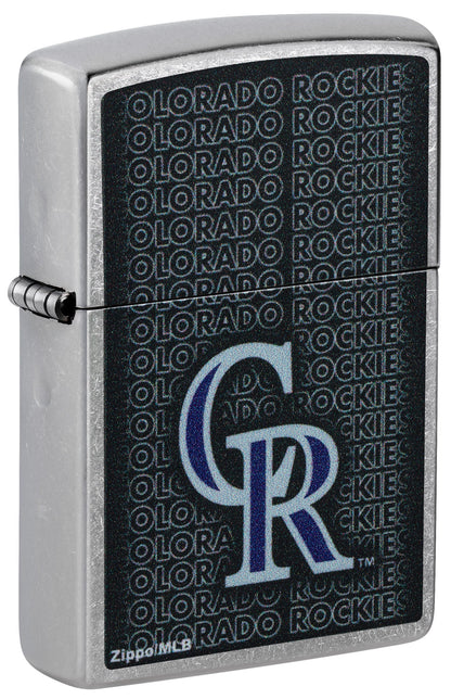 Zippo MLB® Colorado Rockies™ Logo Design Street Chrome Windproof Lighter