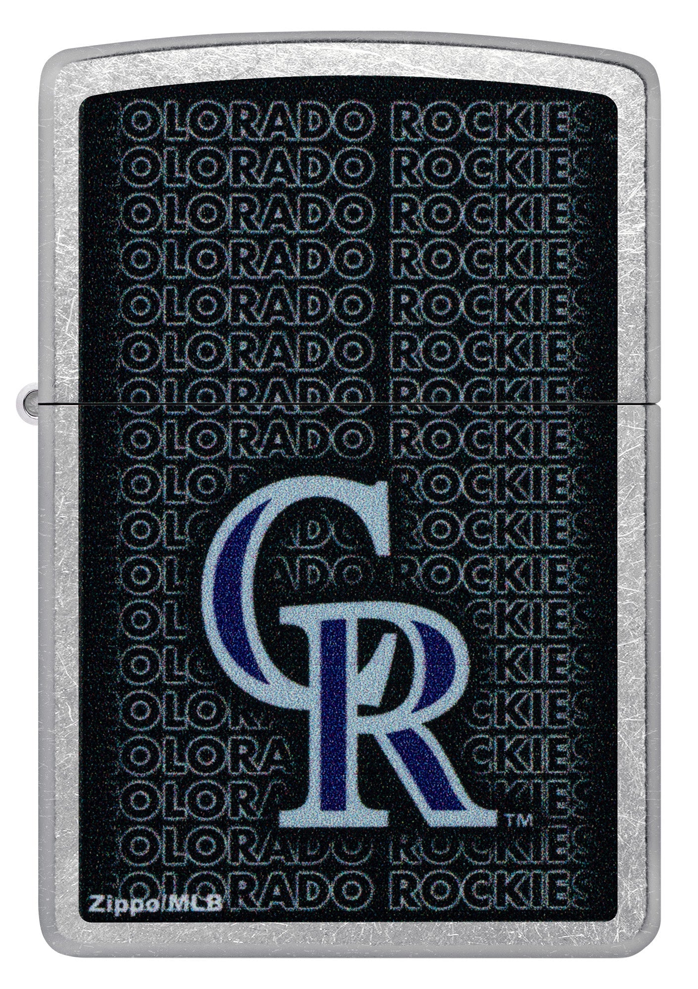 Zippo MLB® Colorado Rockies™ Logo Design Street Chrome Windproof Lighter