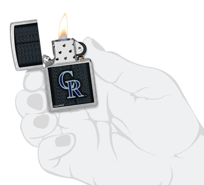 Zippo MLB® Colorado Rockies™ Logo Design Street Chrome Windproof Lighter