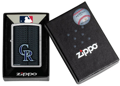 Zippo MLB® Colorado Rockies™ Logo Design Street Chrome Windproof Lighter