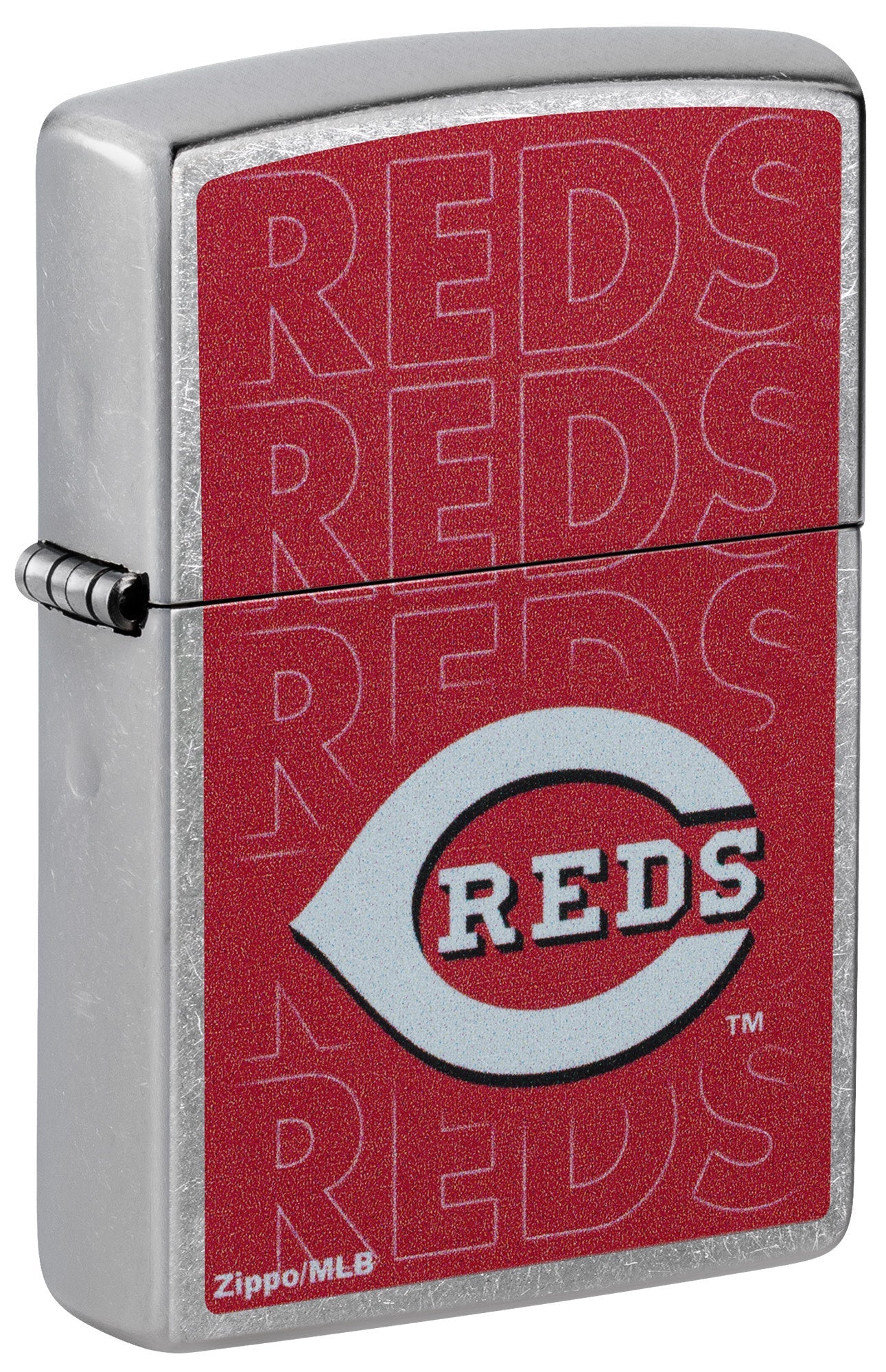 Zippo MLB® Cincinnati Reds™ Logo Design Street Chrome Windproof Lighter