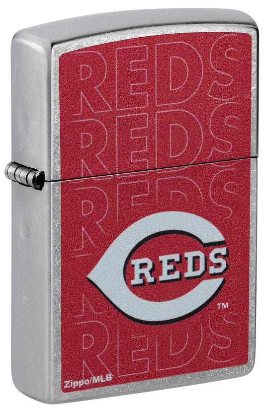 Zippo MLB® Cincinnati Reds™ Logo Design Street Chrome Windproof Lighter
