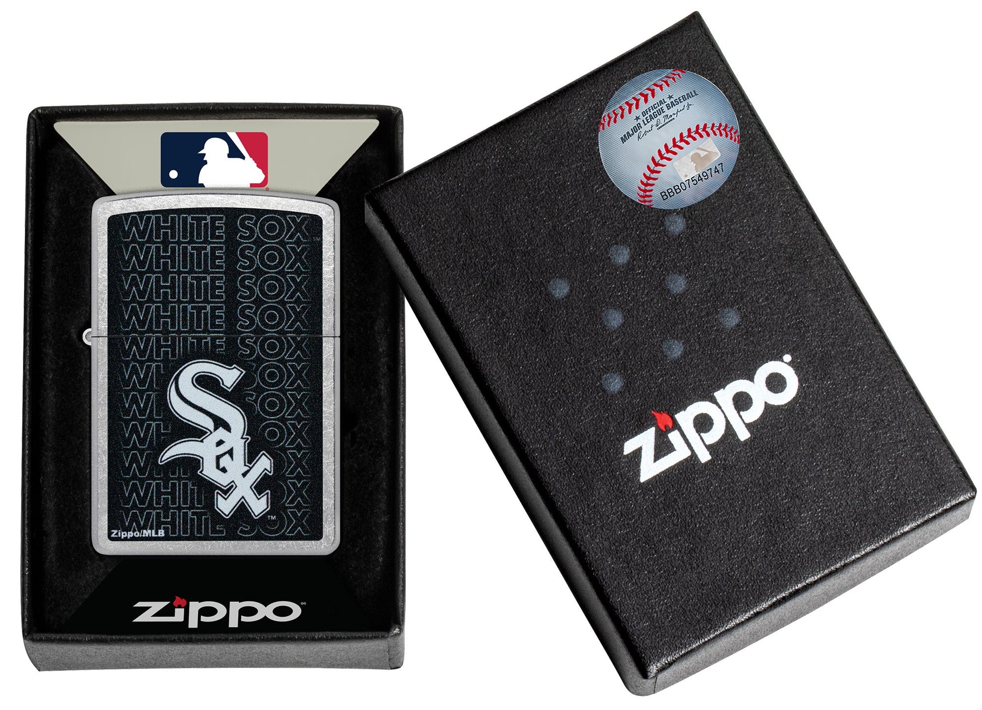 Zippo MLB® Chicago White Sox™ Logo Design Street Chrome Windproof Lighter
