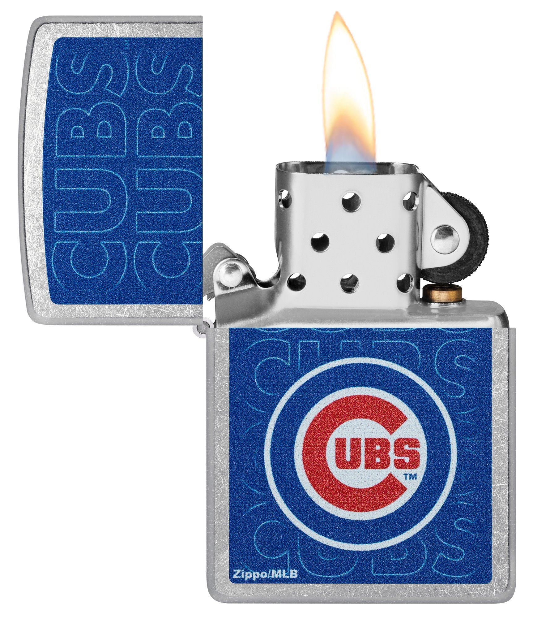 Zippo MLB® Chicago Cubs™ Logo Design Street Chrome Windproof Lighter