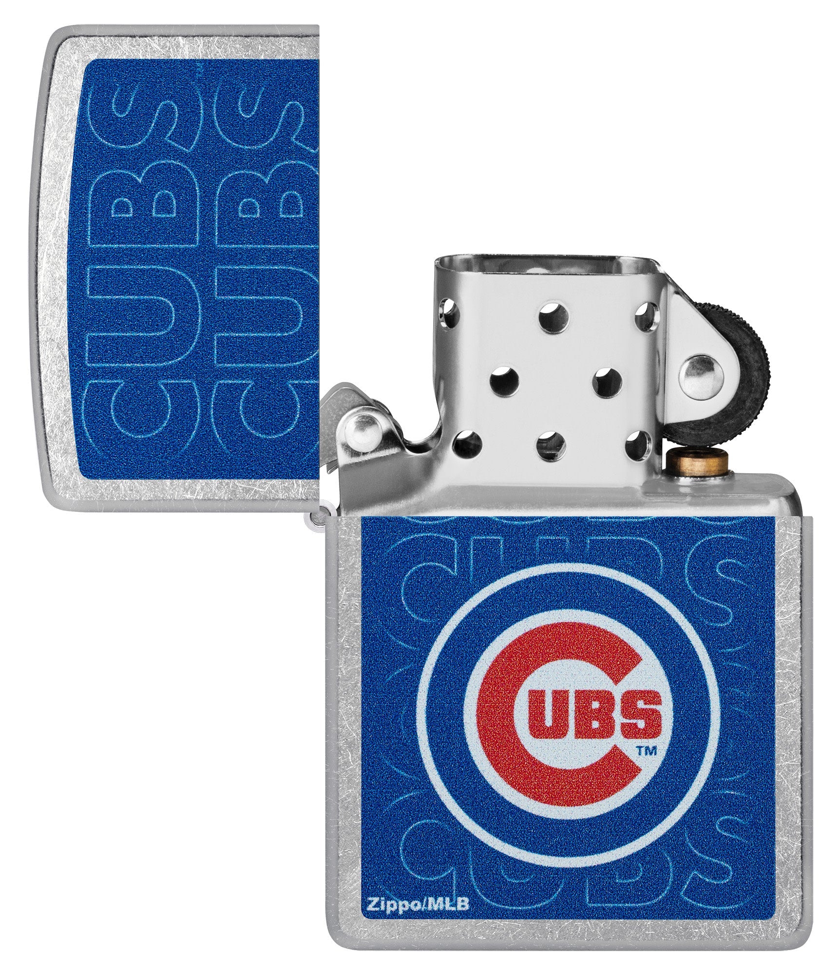 Zippo MLB® Chicago Cubs™ Logo Design Street Chrome Windproof Lighter