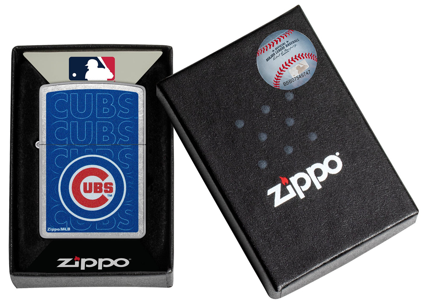 Zippo MLB® Chicago Cubs™ Logo Design Street Chrome Windproof Lighter