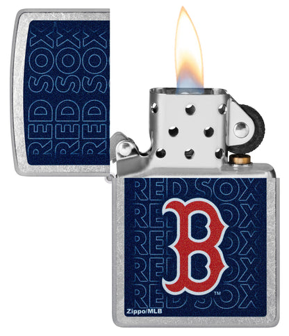 Zippo MLB® Boston Red Sox™ Logo Design Street Chrome Windproof Lighter