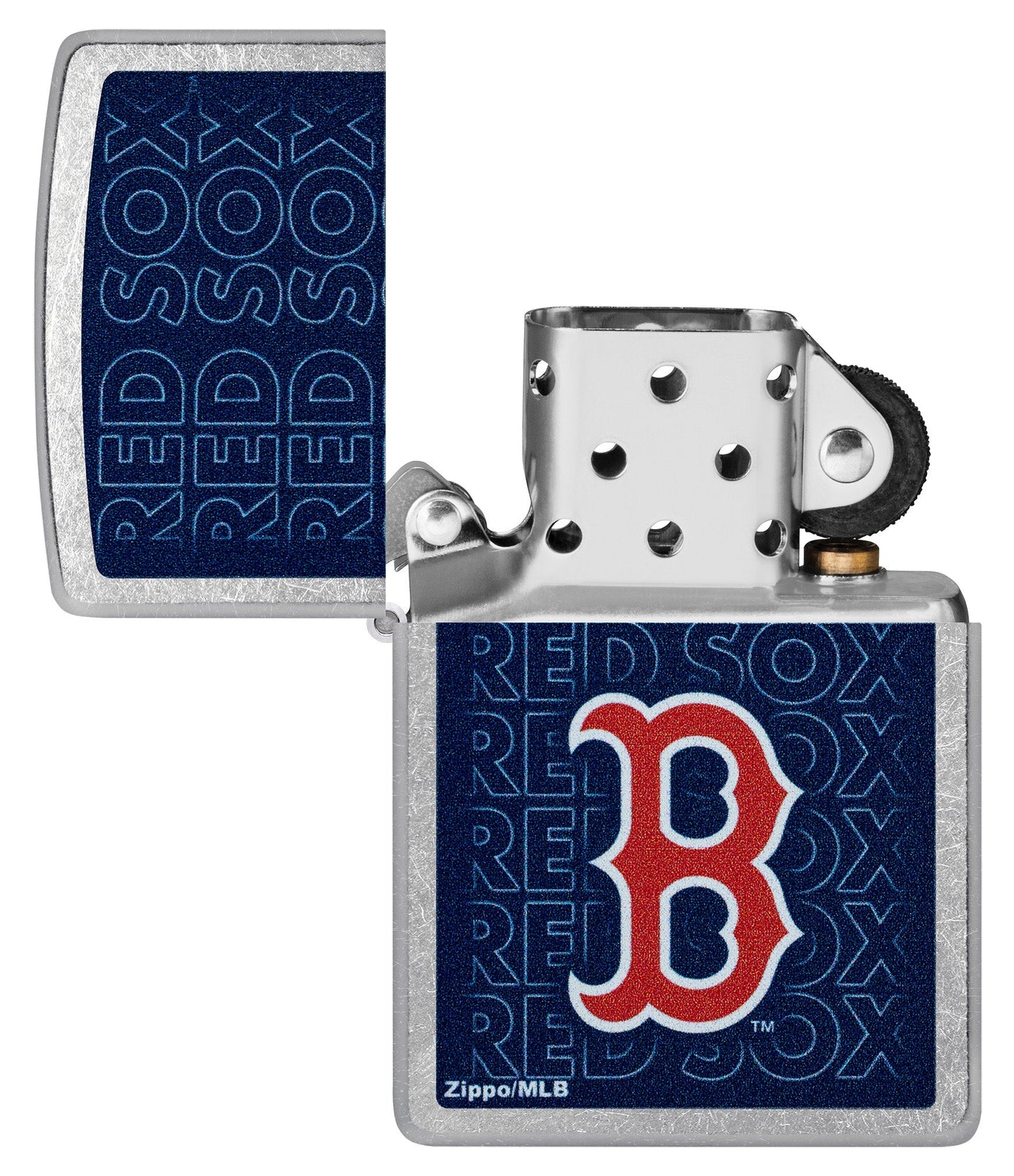 Zippo MLB® Boston Red Sox™ Logo Design Street Chrome Windproof Lighter