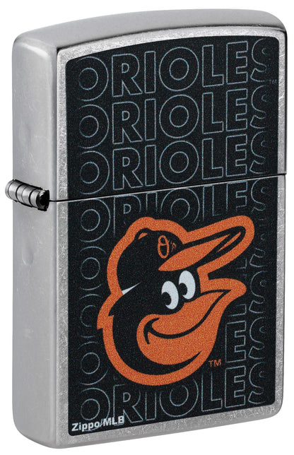 Zippo MLB® Baltimore Orioles™ Logo Design Street Chrome Windproof Lighter