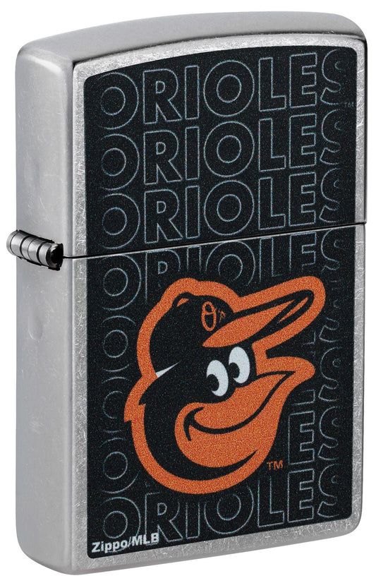 Zippo MLB® Baltimore Orioles™ Logo Design Street Chrome Windproof Lighter