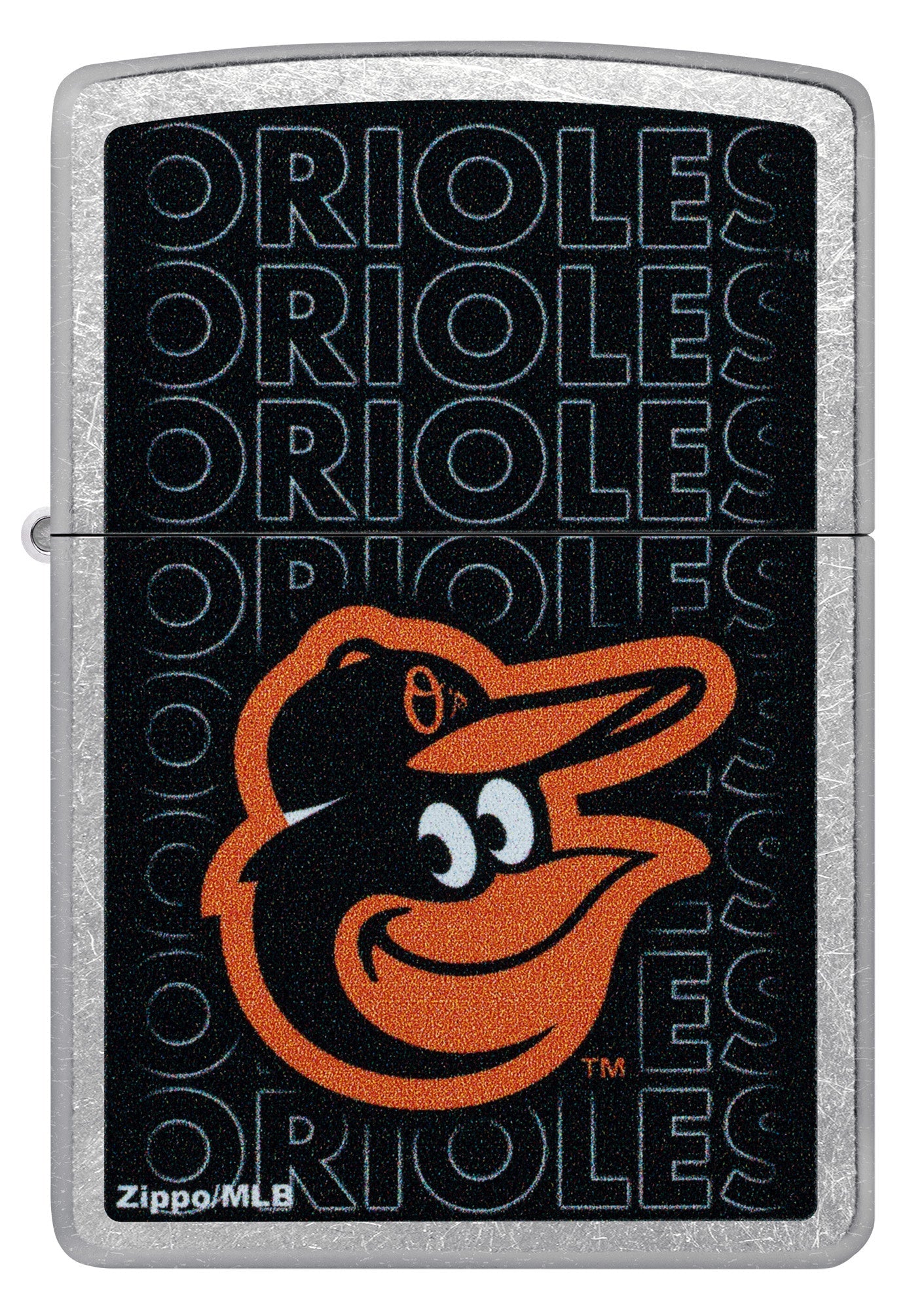 Zippo MLB® Baltimore Orioles™ Logo Design Street Chrome Windproof Lighter