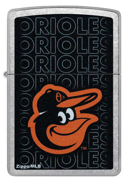 Zippo MLB® Baltimore Orioles™ Logo Design Street Chrome Windproof Lighter