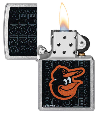 Zippo MLB® Baltimore Orioles™ Logo Design Street Chrome Windproof Lighter