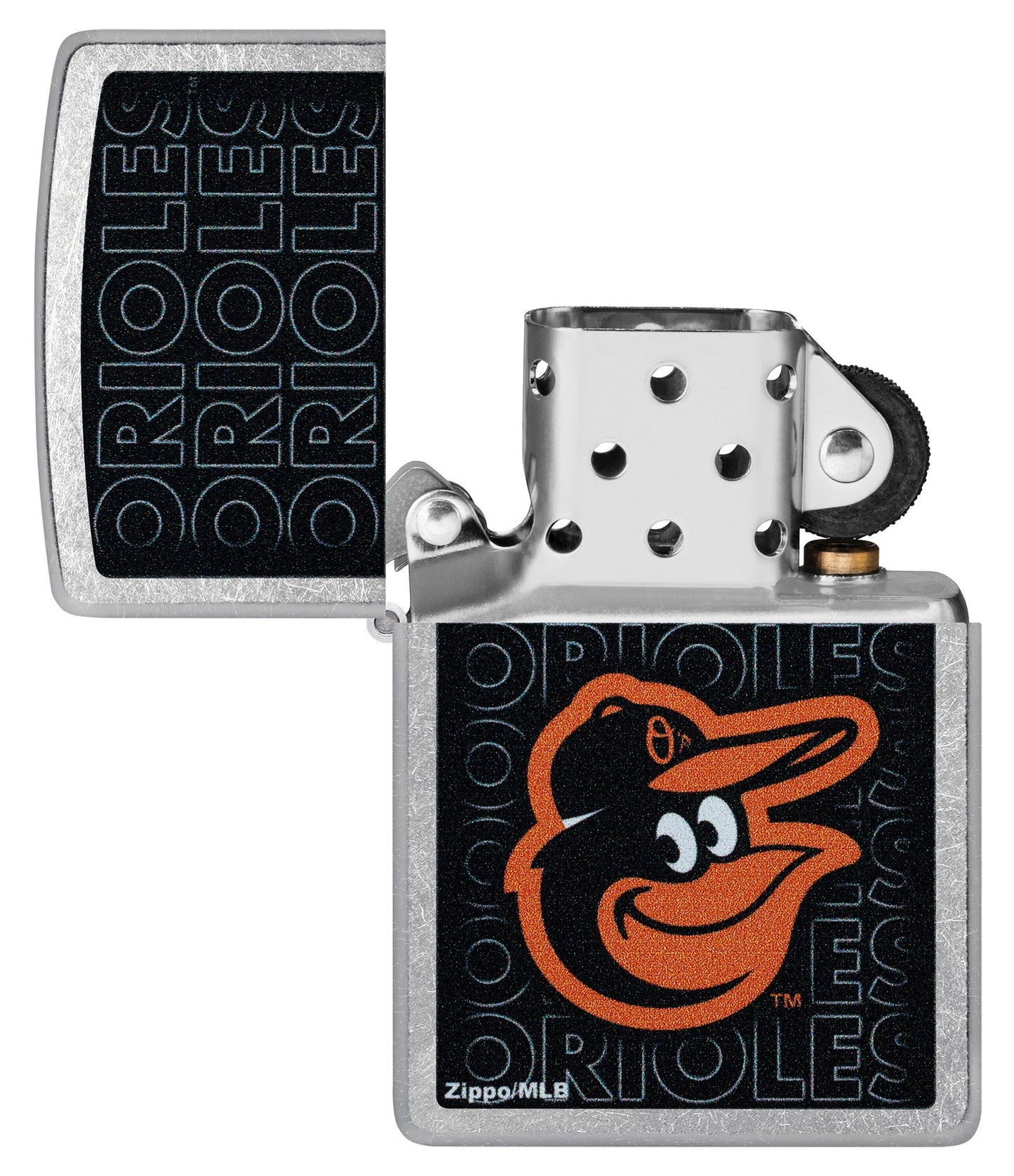 Zippo MLB® Baltimore Orioles™ Logo Design Street Chrome Windproof Lighter