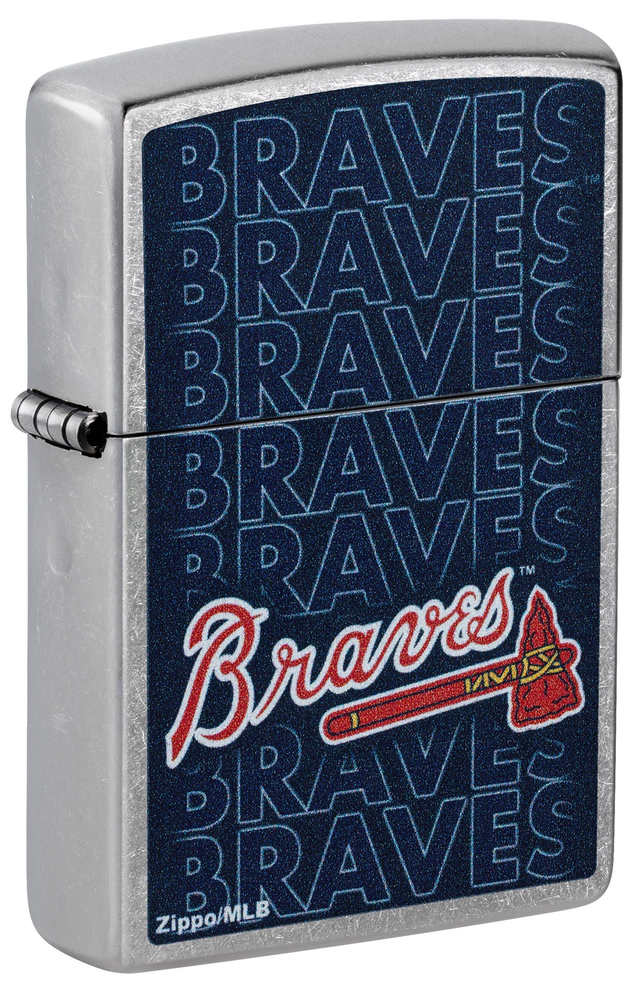 Zippo MLB® Atlanta Braves™ Logo Design Street Chrome Windproof Lighter