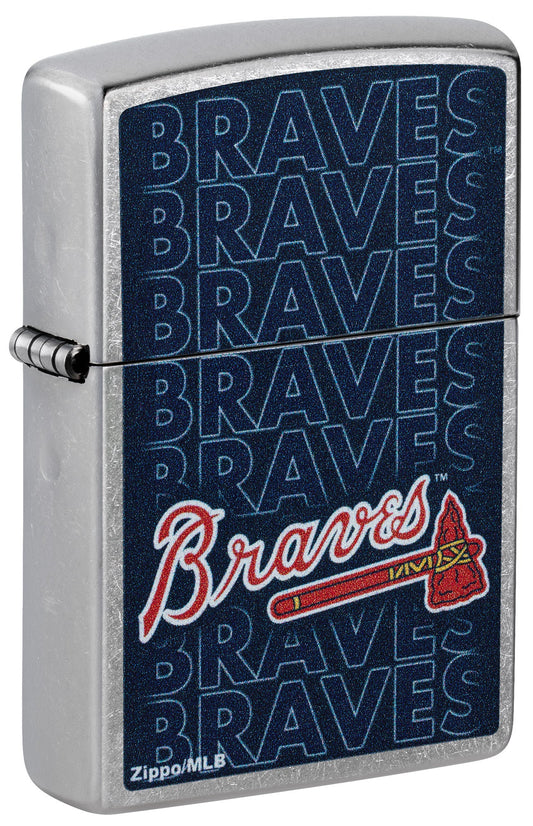 Zippo MLB® Atlanta Braves™ Logo Design Street Chrome Windproof Lighter