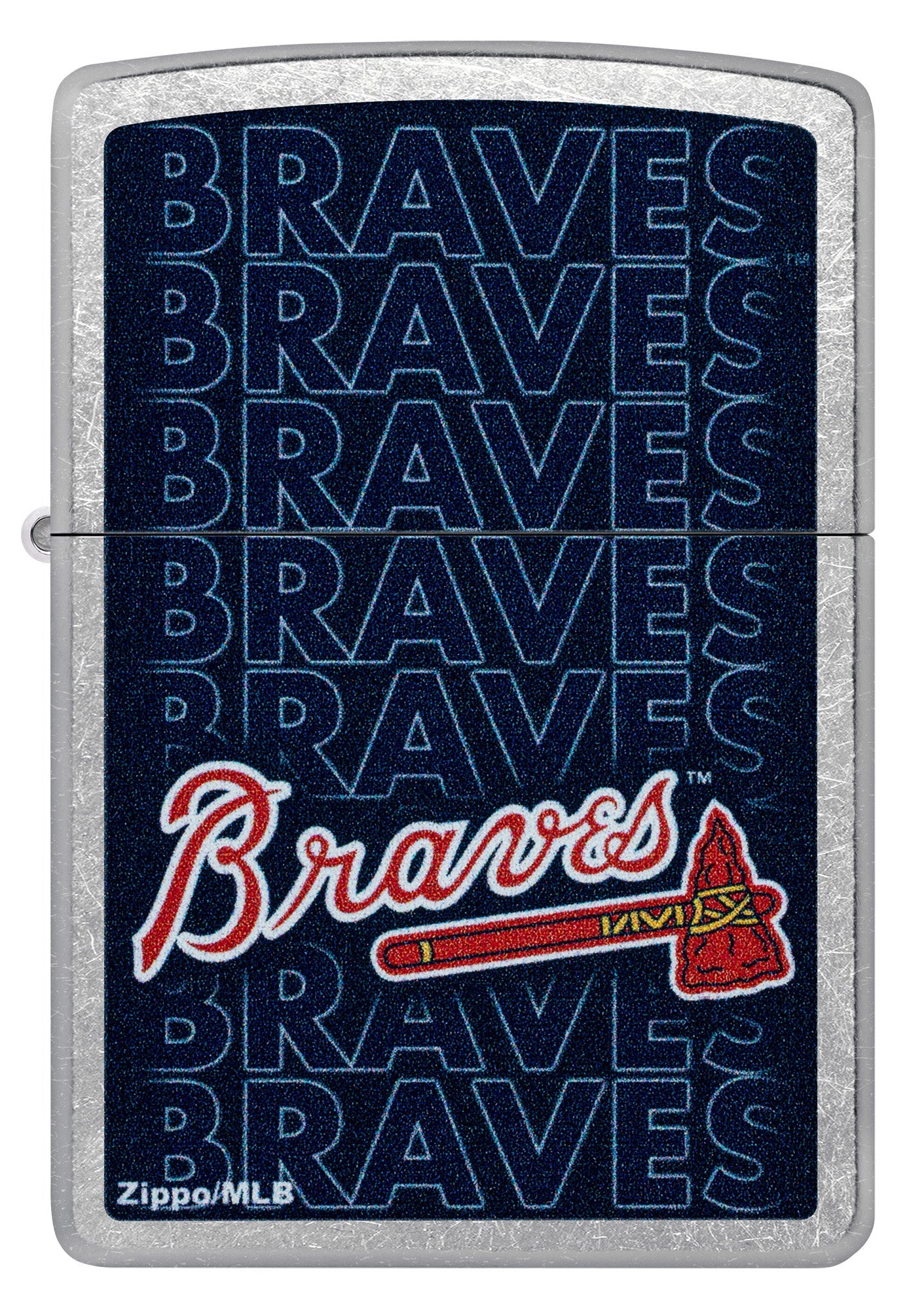 Zippo MLB® Atlanta Braves™ Logo Design Street Chrome Windproof Lighter