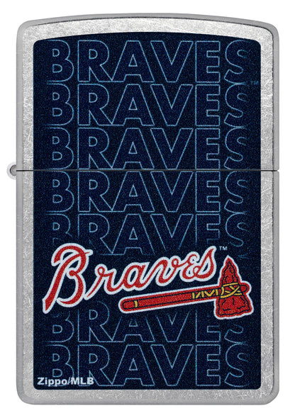 Zippo MLB® Atlanta Braves™ Logo Design Street Chrome Windproof Lighter
