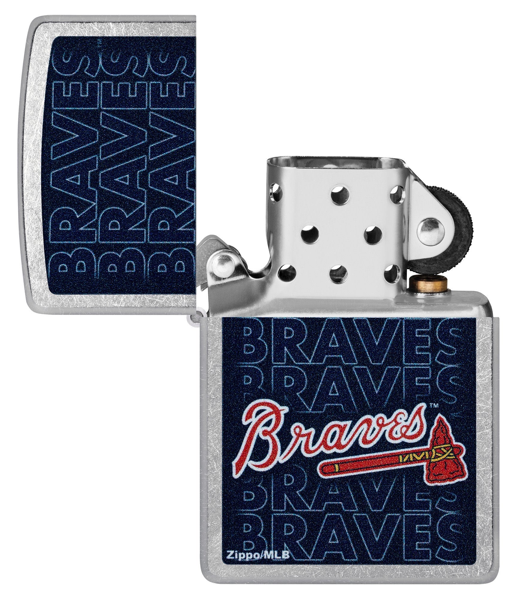 Zippo MLB® Atlanta Braves™ Logo Design Street Chrome Windproof Lighter