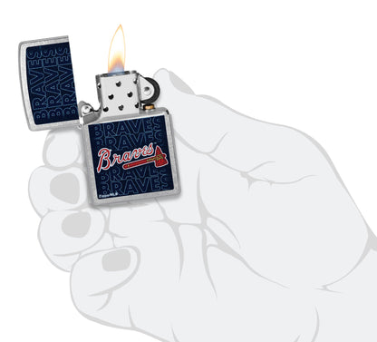 Zippo MLB® Atlanta Braves™ Logo Design Street Chrome Windproof Lighter